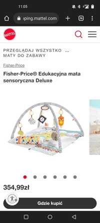 Mata edukacyjna 5 zmysłów Fisher-Price mata sensoryczna Del