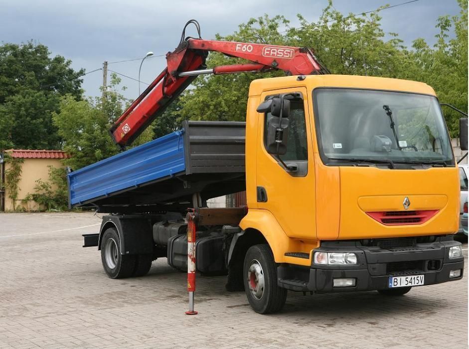 Usługi Transportowe Żuraw HDS , Wywrotka 3 STR ład 8t Żwir P