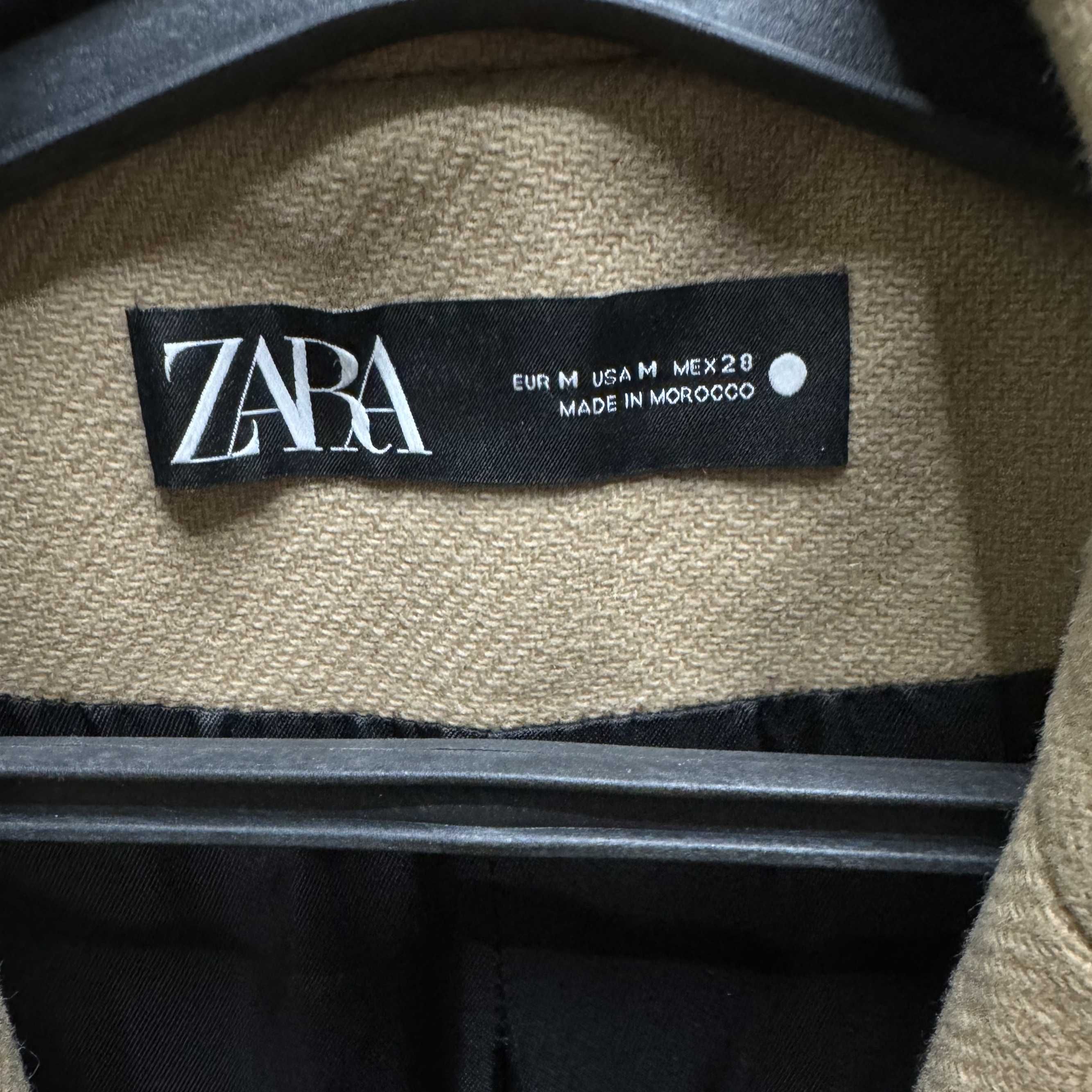 Шерстяное пальто Zara бежевого цвета