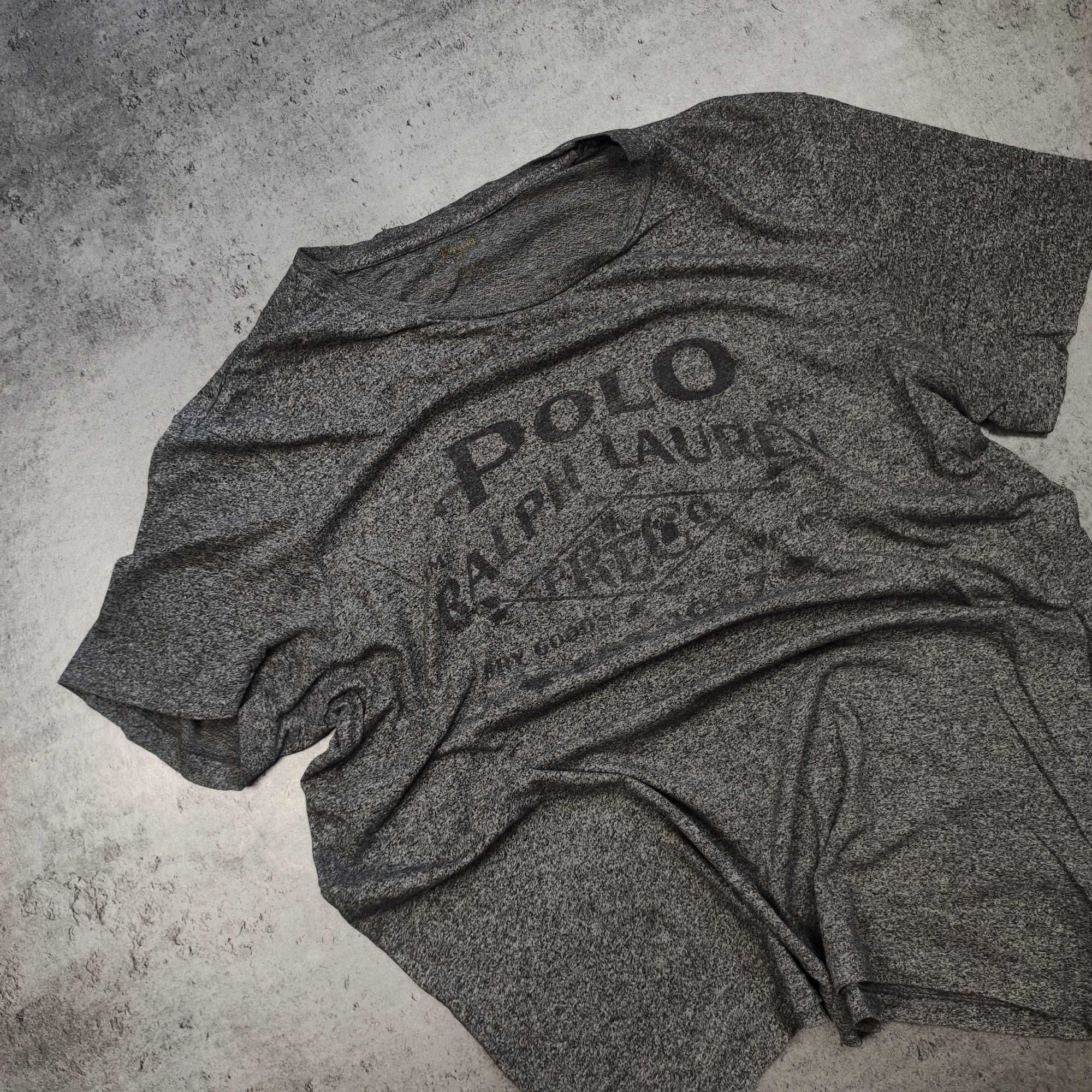 MĘSKA Koszulka Premium Szara Duże Logo Polo Ralph Lauren Elegancka