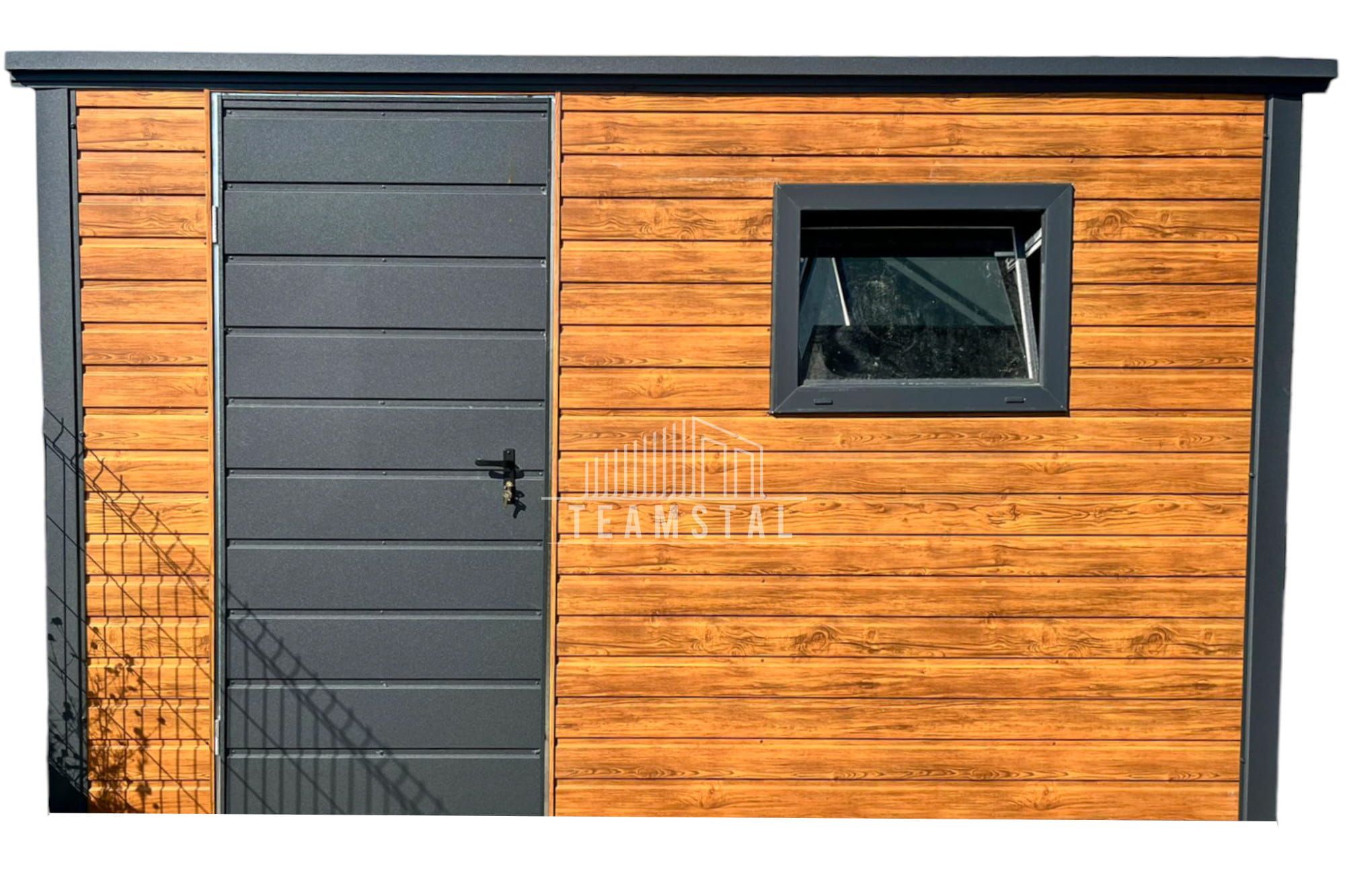 Schowek - Domek ogrodowy 3,5x2,5m Drzwi Okno Drewnopodobny TS775