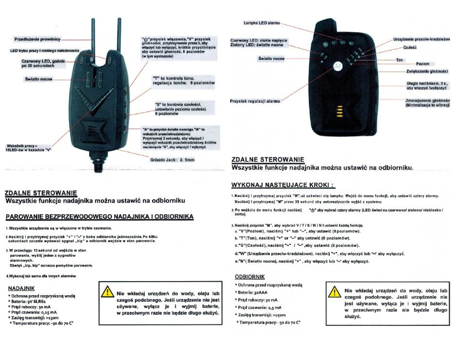 Sygnalizatory brań 4+1 Crystal model - VIP. Antykradzież + Snag Bary