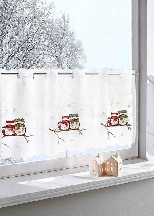 B.P.C zazdrostka z haftowanym wzorem świątecznym sowy ^85x29cm/1