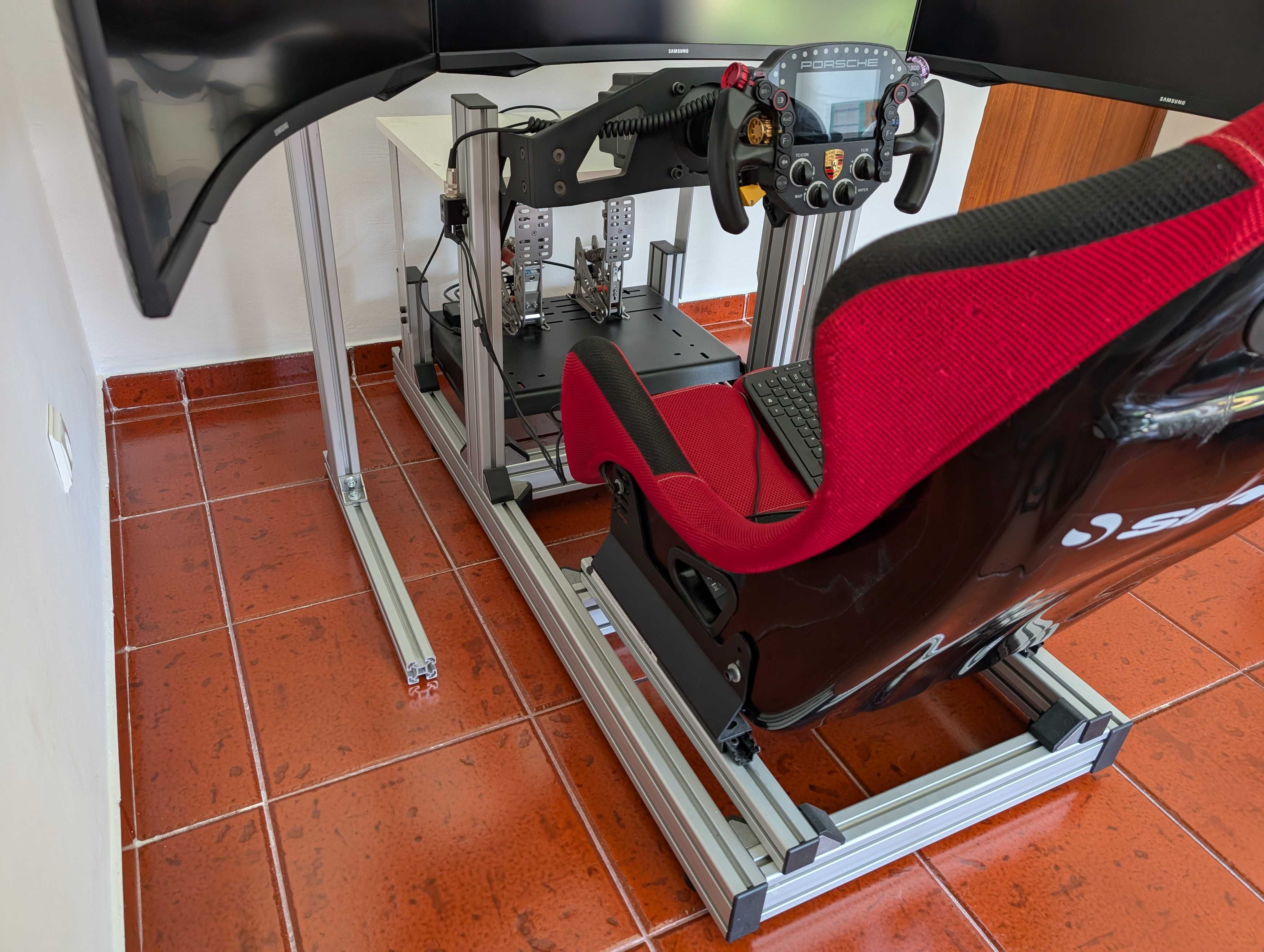 Simulador Simlab/Simucube/VRS/Porsche c/ Triple Screen