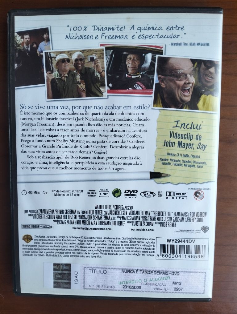 DVD Nunca é Tarde Demais