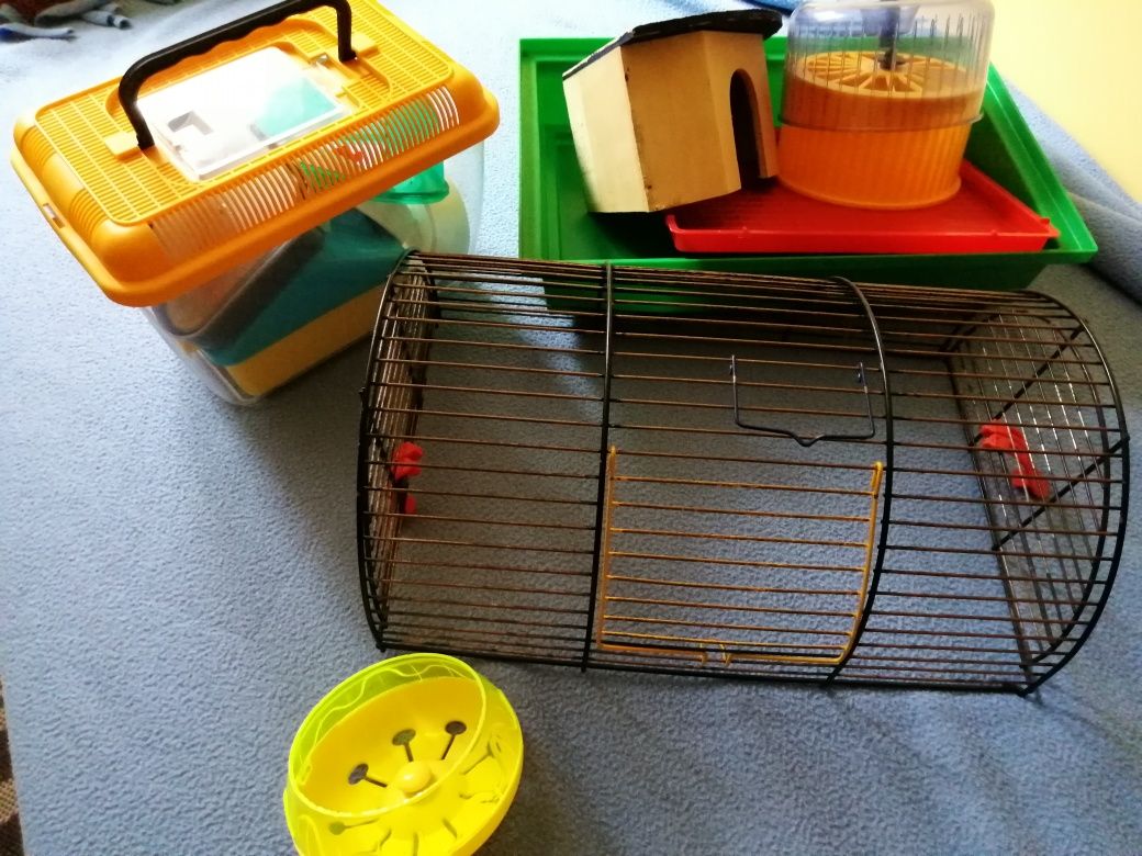 Klatka chomik transporter mysz kołowrotek domek chomika