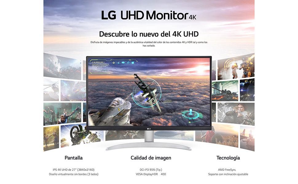 LG 27UP850-W - 4K UHD 27'', 5 ms, Painel IPS LED, HDMI, USB-C