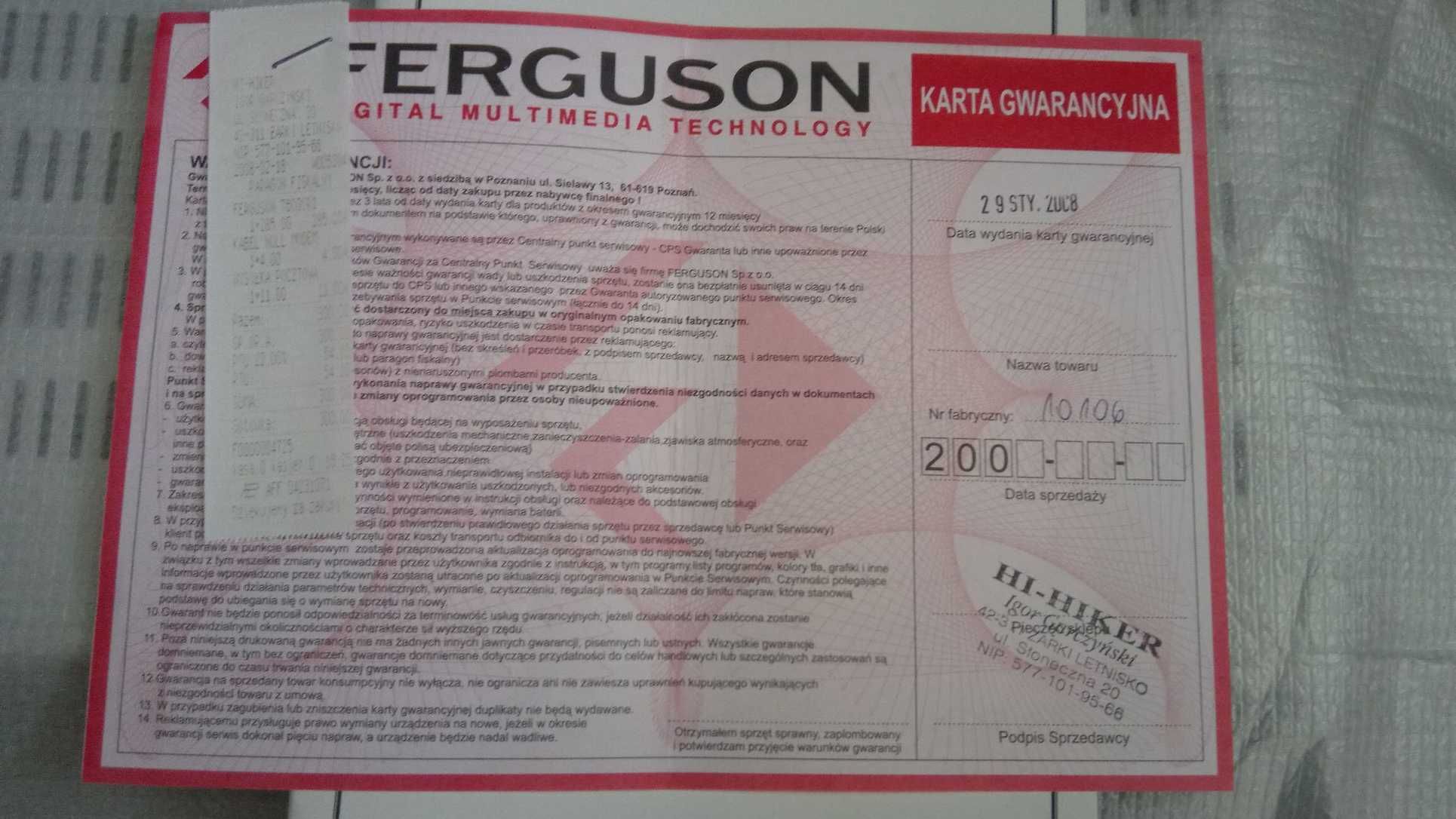 FERGUSON FX 7600 UCI  [Dekoder tuner satelitarny]