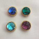 4 Caixas redondas douradas com Strass de várias cores,Novas