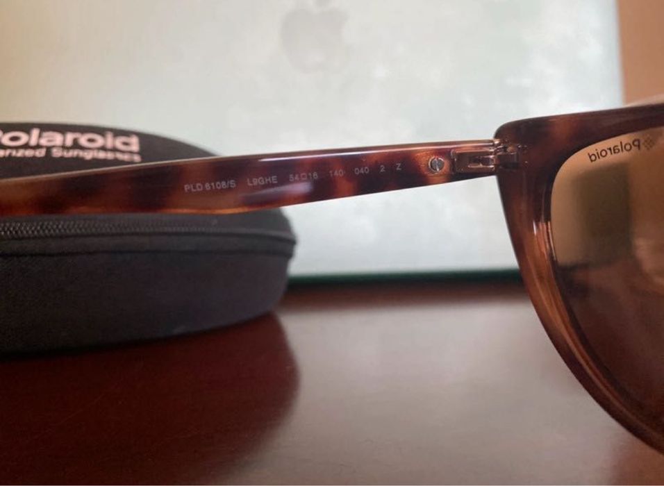 Polaroid damskie szylkretowe okulary z polaryzacją + etui NOWE