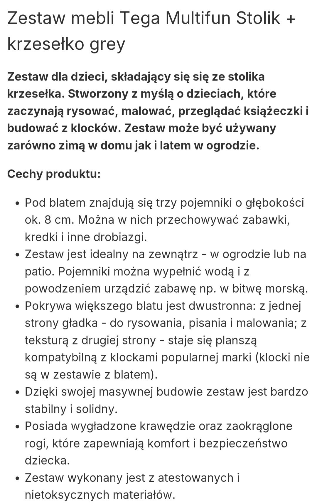 Stolik z krzeselkiem