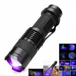 Latarka UV LED 395nm Zoom do bursztyn klimatyzacji banknot ultraf