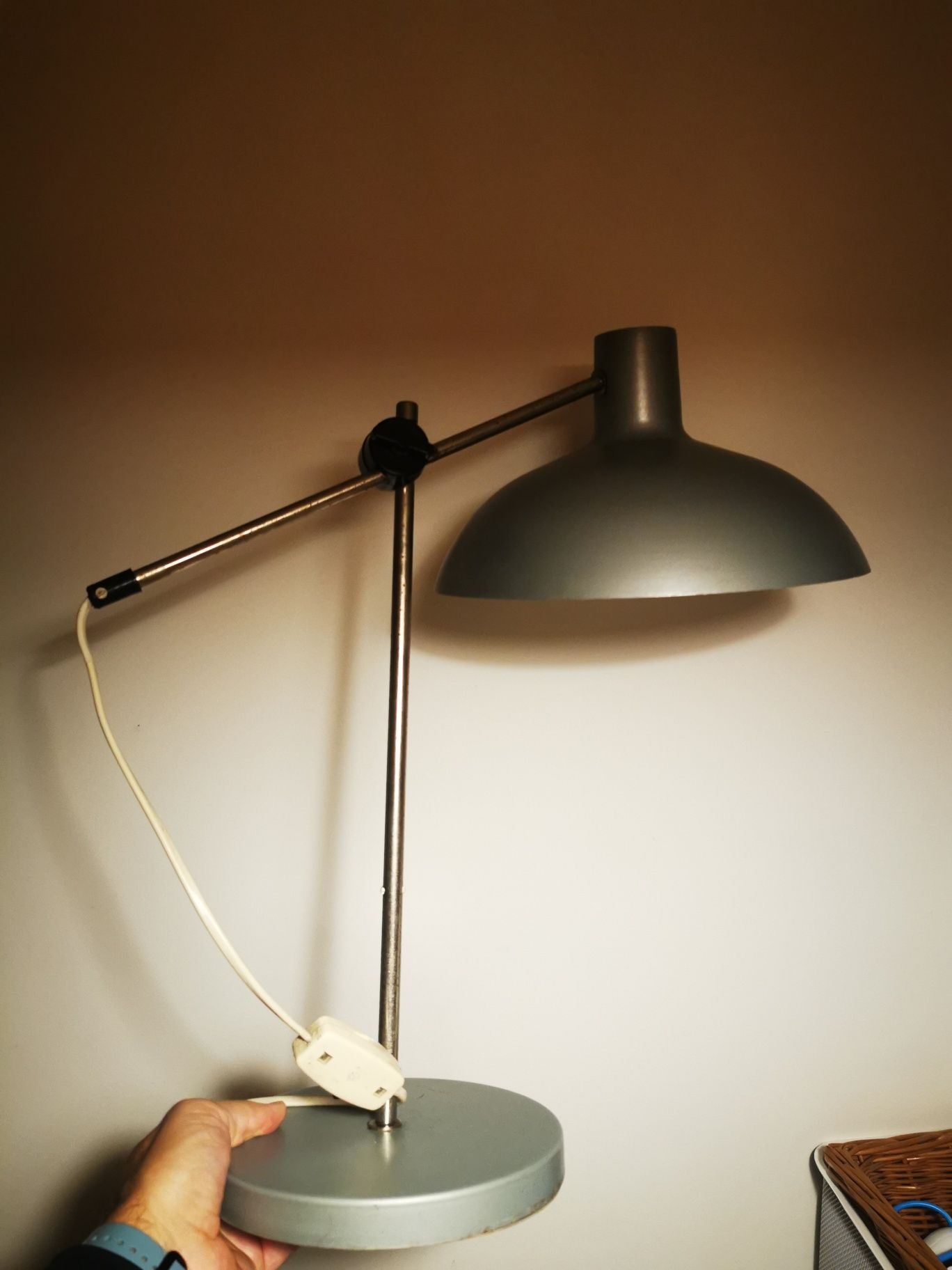 Stara lampka biurkowa PRL kreślarska
