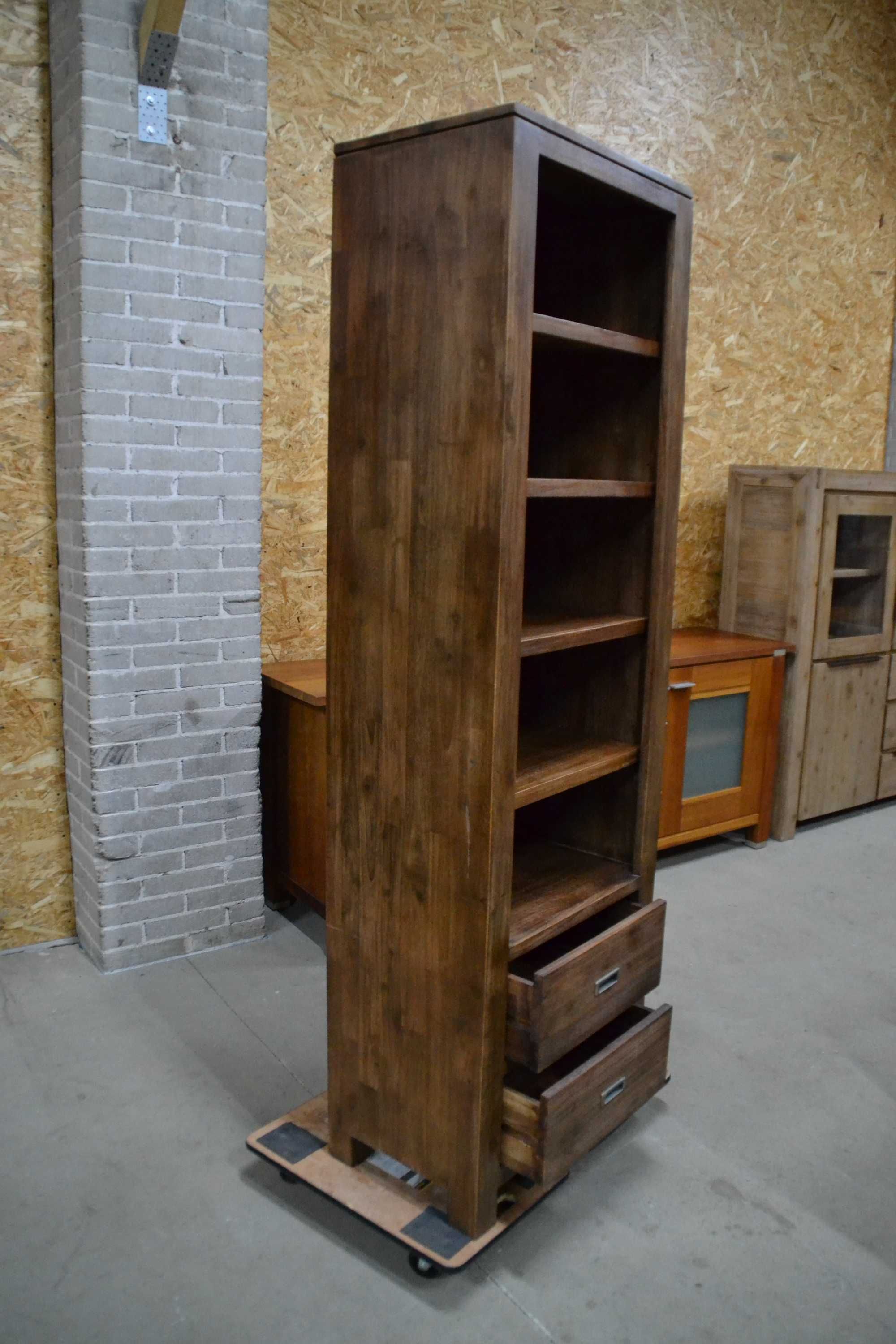Biblioteczka drewniana, drewno egzotyczne i