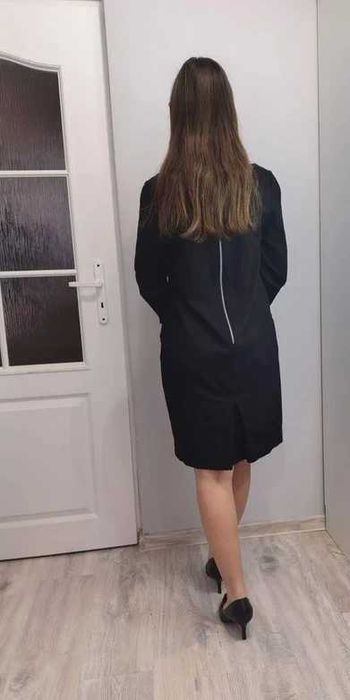 Czarna sukienka M, Clasic, rekaw 3/4