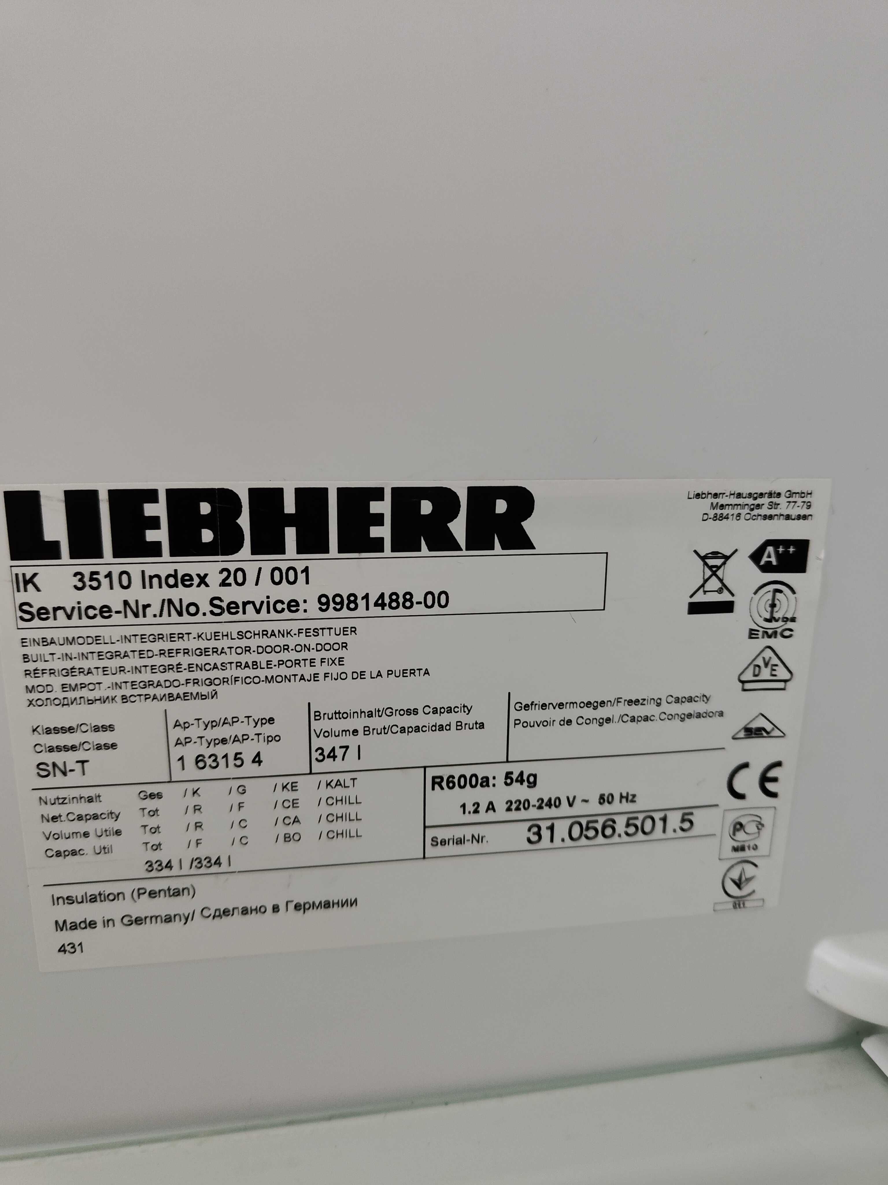 Lodówka do zabudowy Liebherr