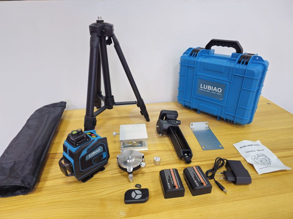 Комплект Лазерний уровень Lubiao Pro 4D +Штатив 1.1м +2акб +Микролифт