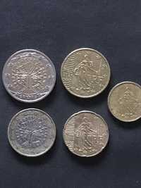 Francja- zestaw euro monet- 10,20,50c,+1, 2 euro