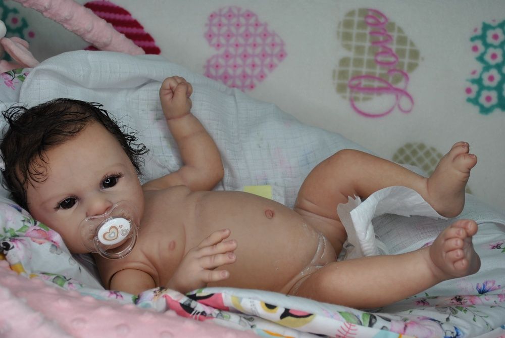 Lalka reborn j. silikonowa realistyczna 53 cm baby niemowlę certyfikat