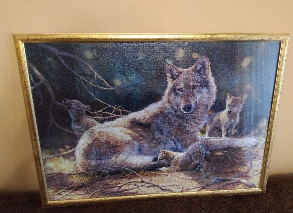 Obraz puzzle - złożony oprawiony w szkło.