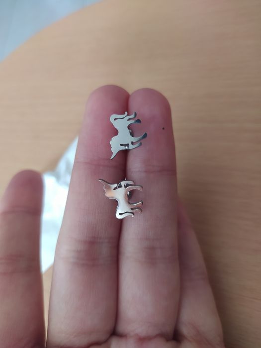 Brincos prateados unicórnio NOVO