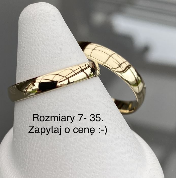 ZŁOTE Obrączki PARA-PR 375 4 mm HIT! Wszystkie rozmiary jedna cena!!