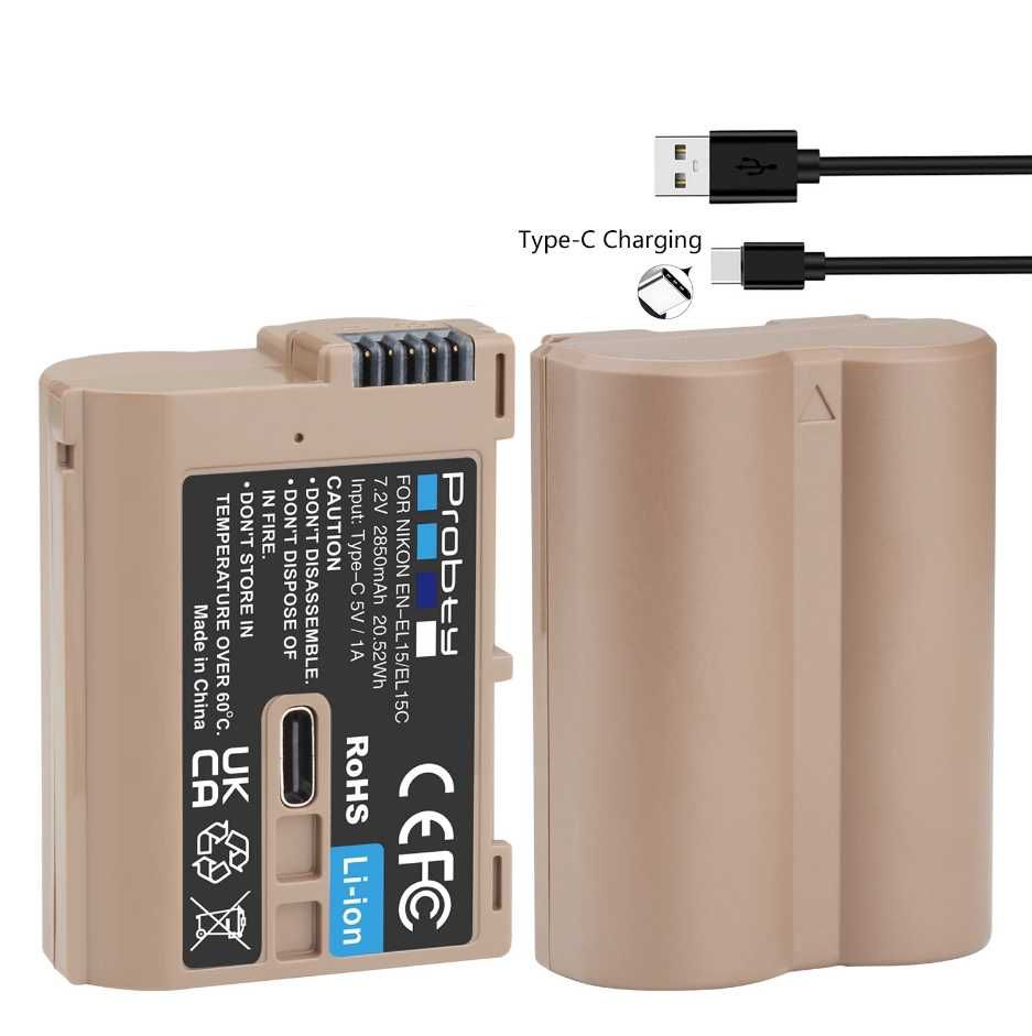 (NOVO) Bateria EN-EL15C 2850mAh USB-C p/ Z6 Z7 Z8 D780