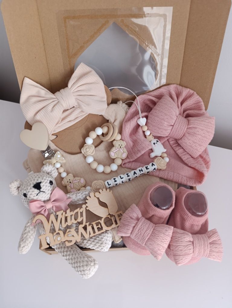 Zestaw prezentowy dla niemowlaka prezent babyshower narodziny chrzest