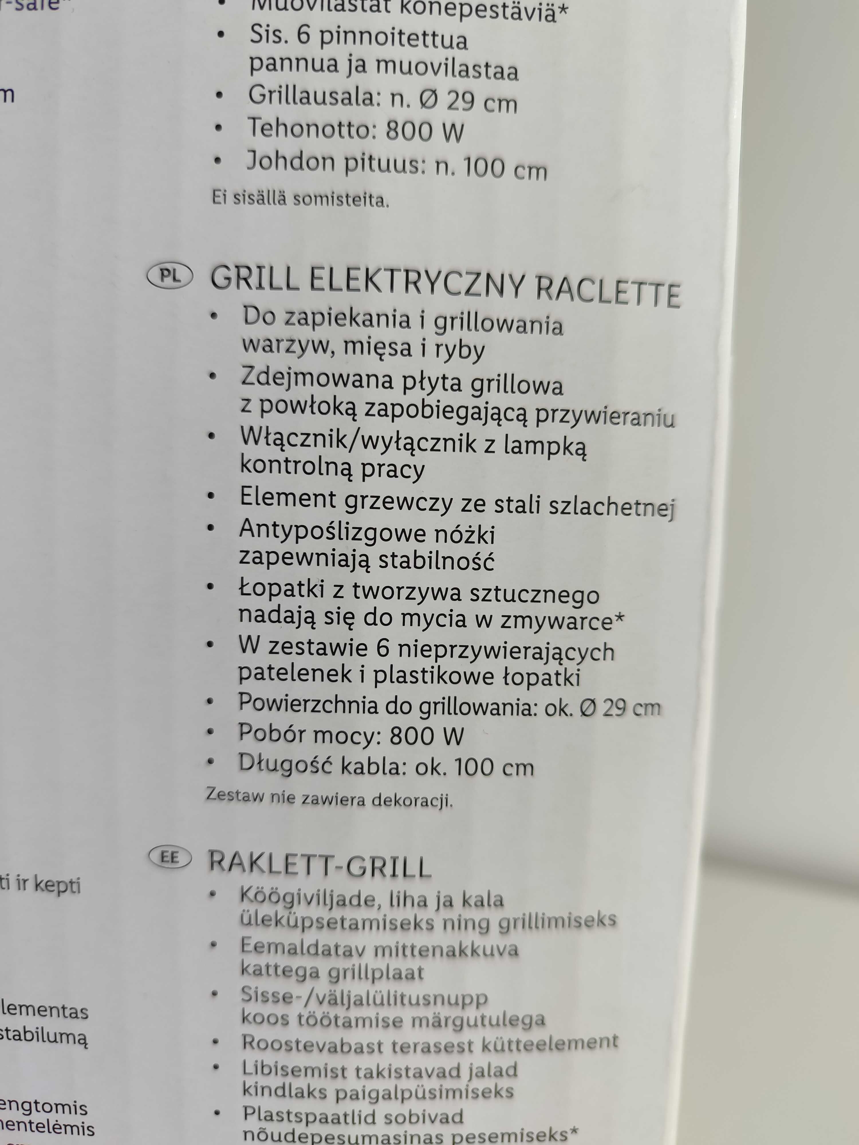 Grill elektroniczny Raclette grill silver crest
