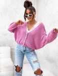 Sweter oversize złote guziki Kolory