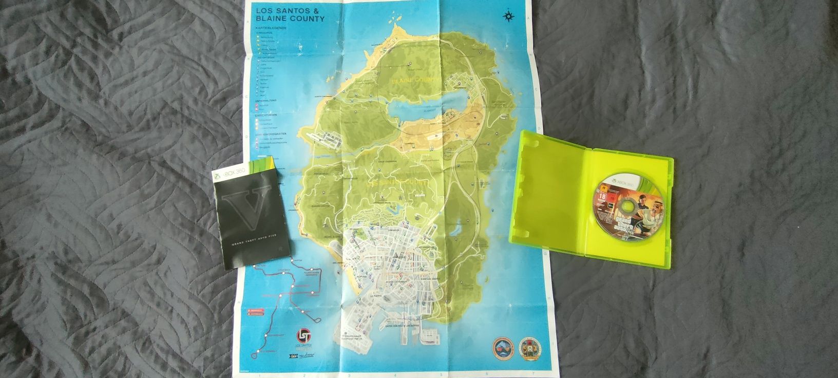 Xbox 360 GTA V PL ( 2 płyty) + mapa