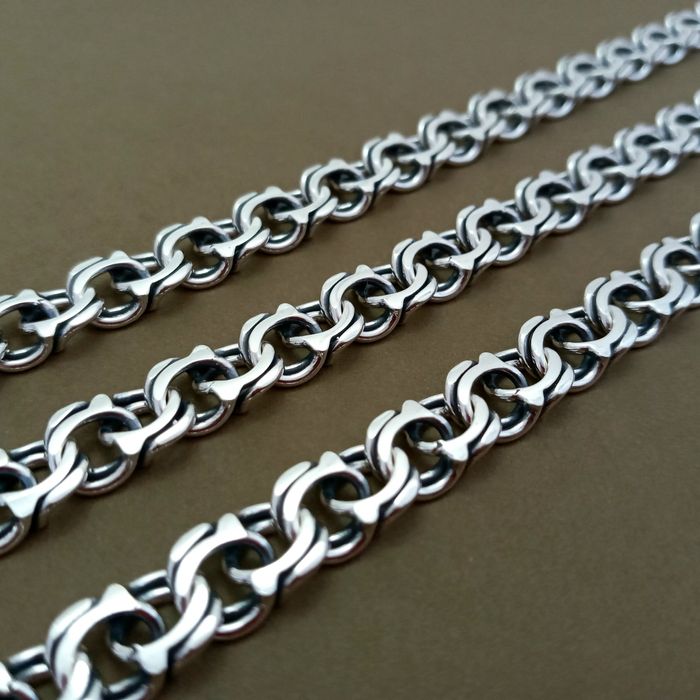 Серебряная цепочка бисмарк серебро 925 цепь серебряная широкая цепь