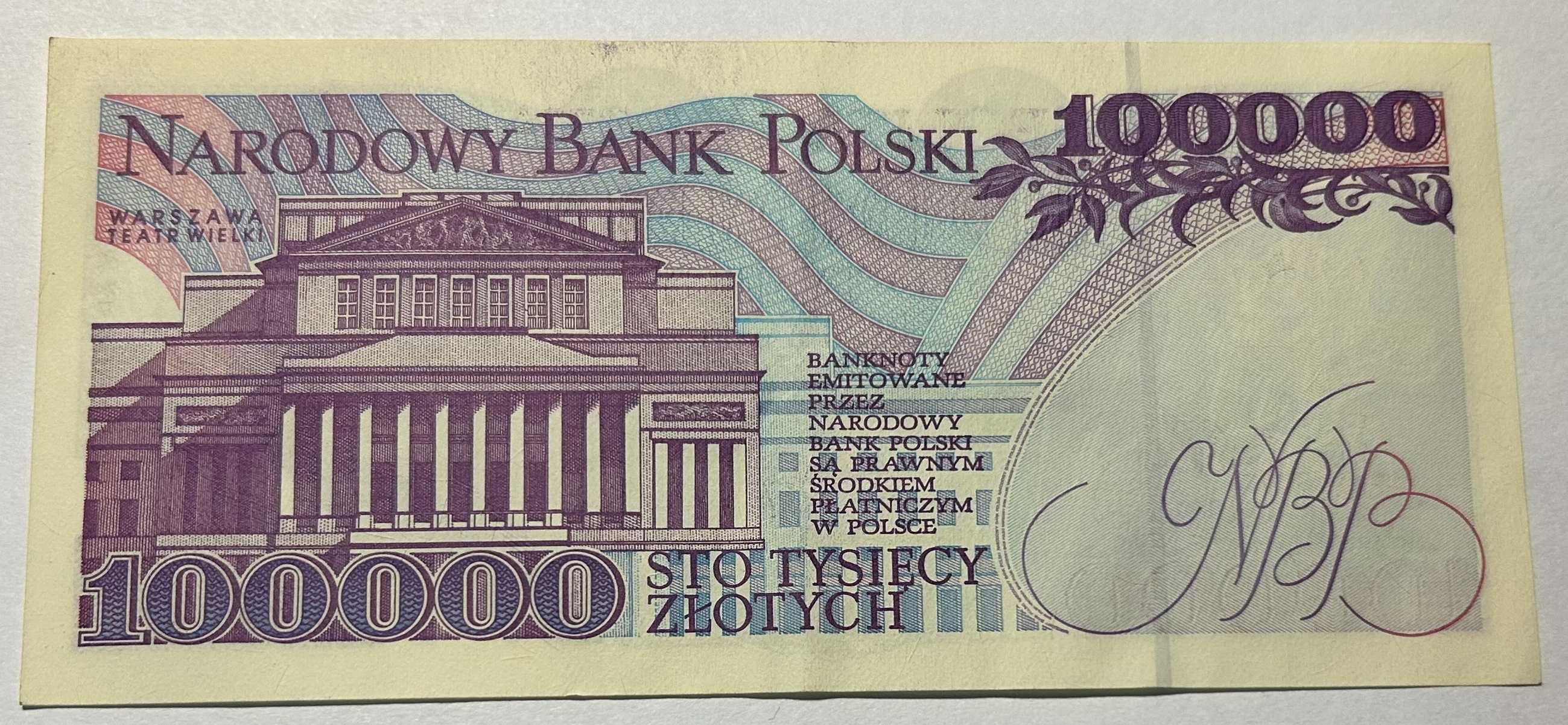 100 000 zł, 1993 rok, Seria: Y (rzadsza), stan 2