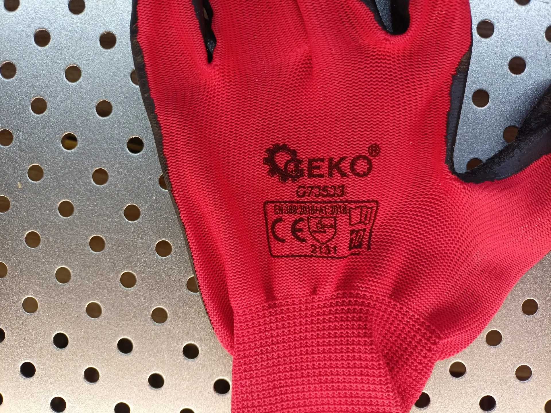 Rękawice ochronne r.10 / latex czerwone lateks 1 para Geko G73533