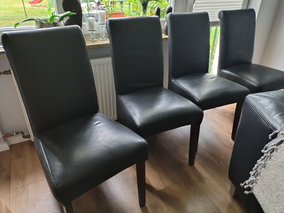 4 krzesła skóra naturalna