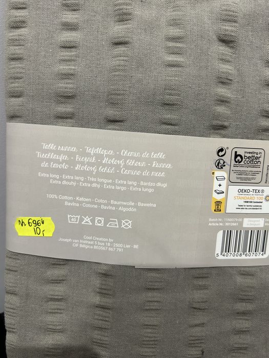 Nowy bieżnik stołowy szary 40 x 240 nr.6964