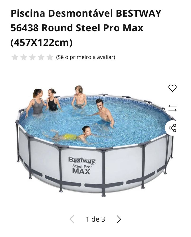 Piscina Desmontável BESTWAY 56438 Round Steel Pro Max (457X122cm)