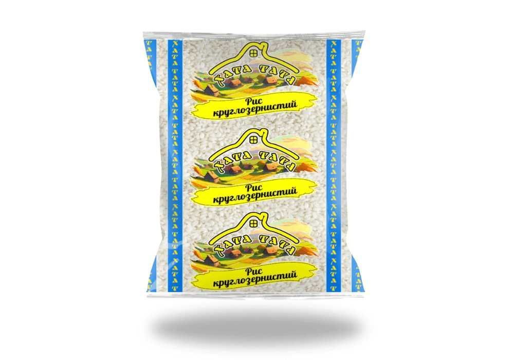 Крупа Рис Круглий фасований Хата Тата 800г