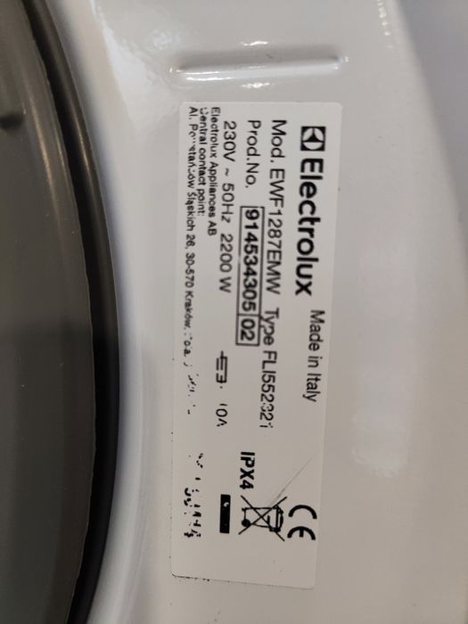 Пральна машинка Electrolux EWF1287EMW 8 кг. З Європи