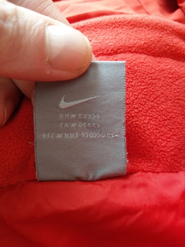 vintage kurtka damska przejsciowo-zimowa z kapturem nike haft logo