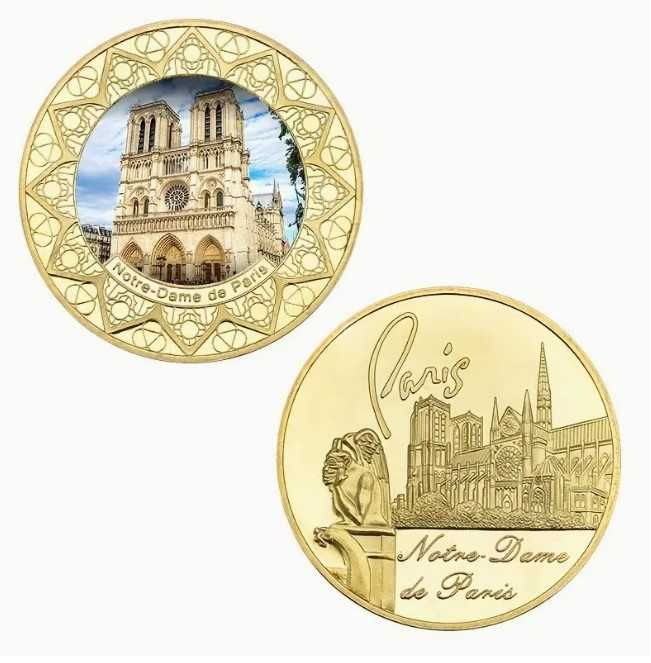 Kolekcjonerski zestaw monet?medali?upamiętniających katedrę Notre Dame