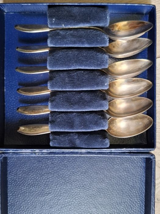 Posrebrzane łyżeczki Jubiler PRL 10,7cm