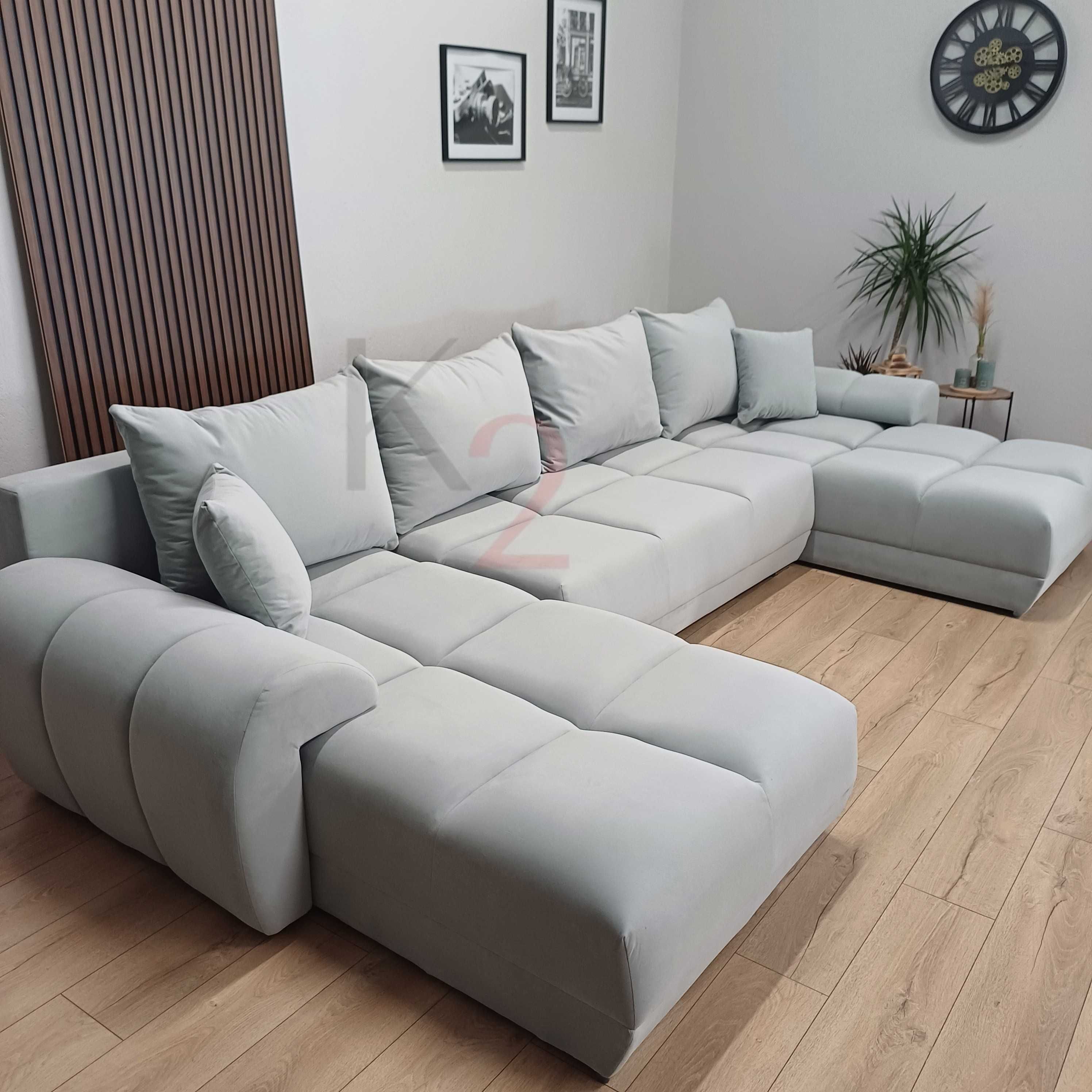Narożnik ALASKA U Duża Sofa Rogówka do Salonu z funkcją spania +GRATIS
