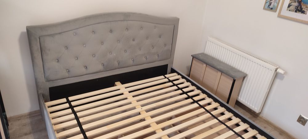 Łóżko 160x200 tapicerowane stelaż bez materaca 4 szuflady