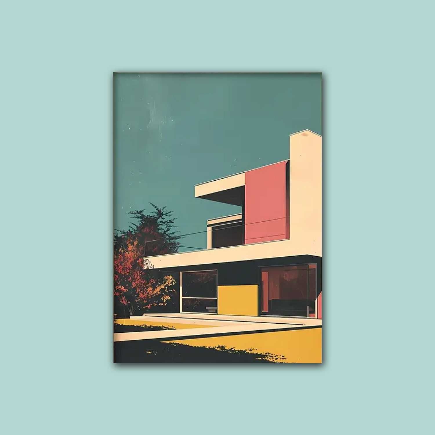Plakat jak obraz 50x70vm | na płótnie bez ramy grafika | Mid-Century