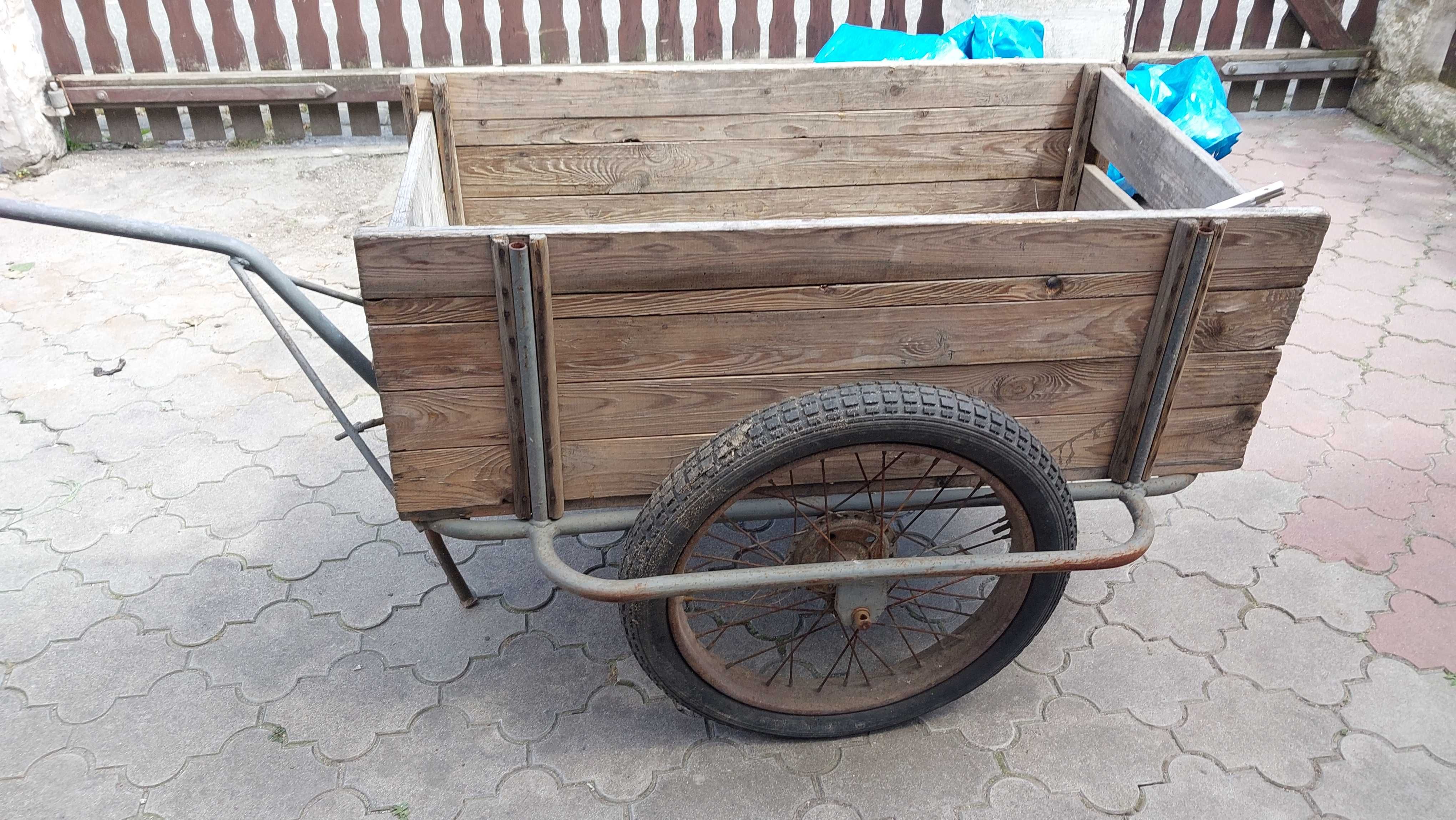Wózek drewniany dwukołowy