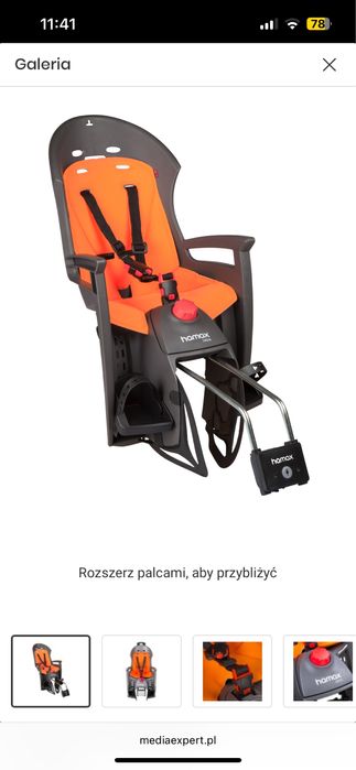 Fotelik rowerowy HAMAX Siesta Szaro-pomarańczowy