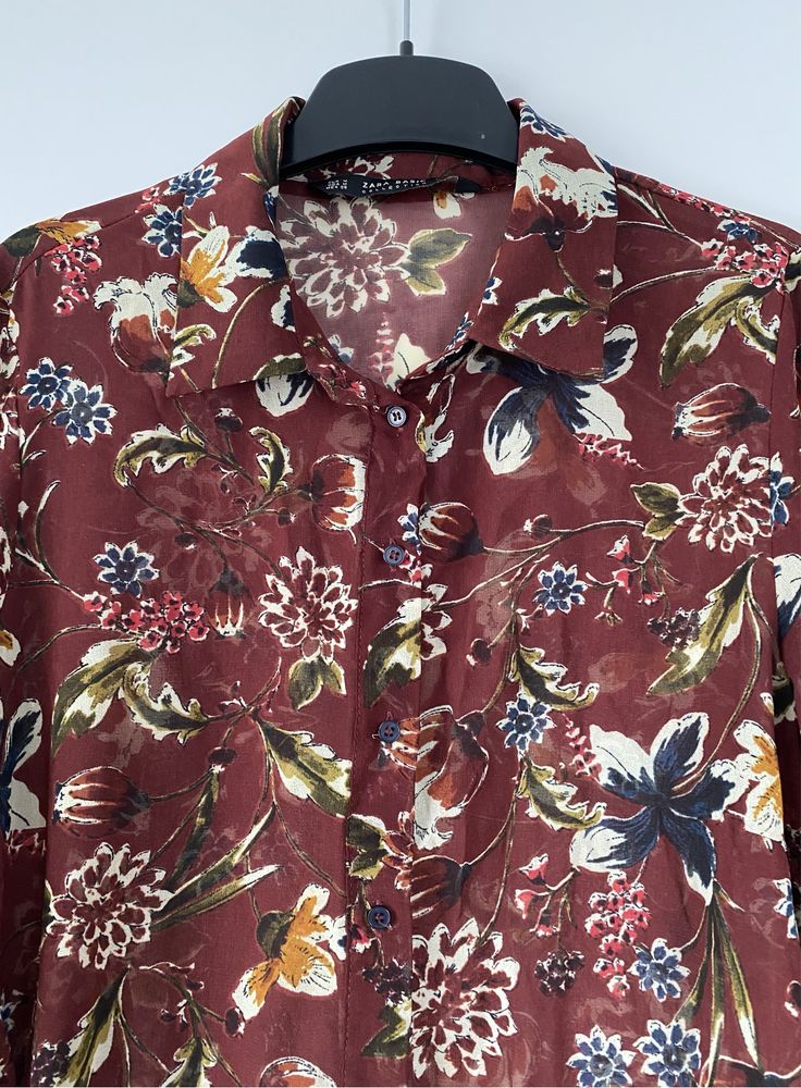 Długa zwiewna koszula wzory rozcięcia moda lato trendy vintage
