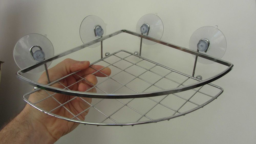 полочка угловая в ванную на присосках