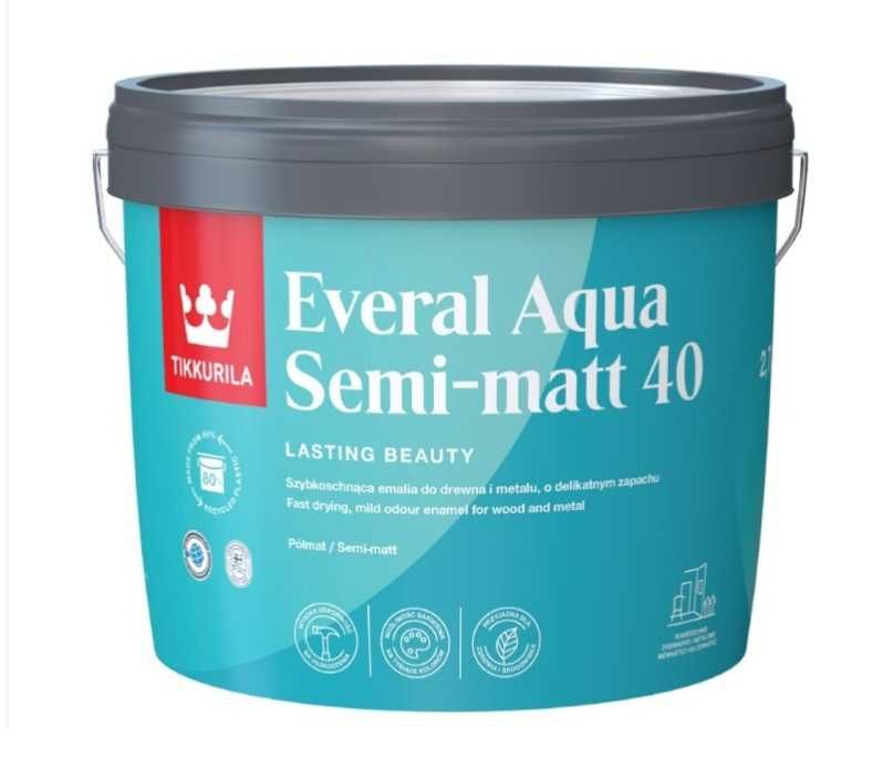 Farba do drewna i metalu Tikkurila Everal Aqua Semi Matt 2,7L nowa